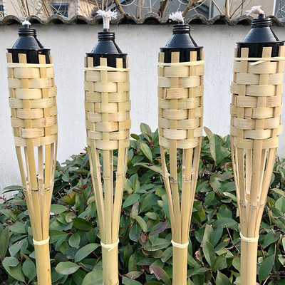 Antorcha de bambú ecológica para jardín, iluminación natural para exteriores