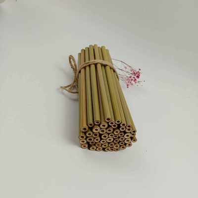 Paja recta reutilizable de bambú biodegradable natural de encargo de la paja los 20cm con el cepillo