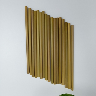Paja recta reutilizable de bambú biodegradable natural de encargo de la paja los 20cm con el cepillo