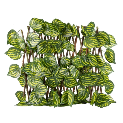 Planta verde plástica decorativa Mat Panel Artificial Leaves Fence para al aire libre