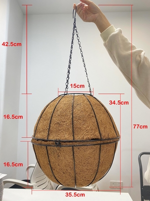 Diámetro al aire libre del jardín los 27cm de los Cocos del marco metálico de las macetas de bambú del trazador de líneas