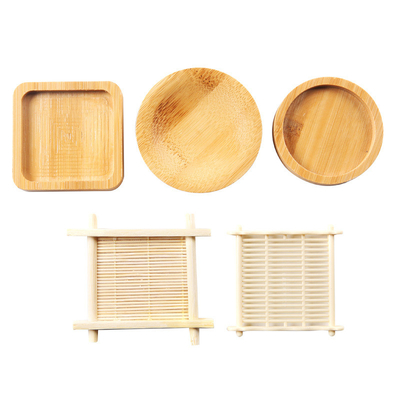 Estera de madera de bambú original respetuosa del medio ambiente de Tray Square /Round del café del Eco-sistema de los prácticos de costa de bambú de encargo