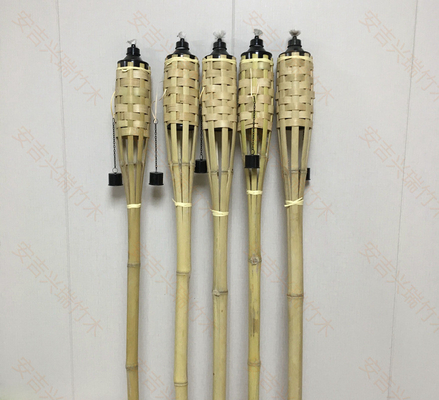 partido de bambú de Tiki Torches For Garden Lighting Luau de la antorcha hecha a mano de bambú natural del 180cm