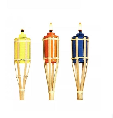 antorchas de bambú del partido de Tiki Torch Hand Woven Bamboo del jardín del 115cm