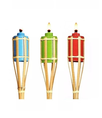antorcha de bambú natural del 115cm colorida para la celebración exterior del festival del partido de Luau