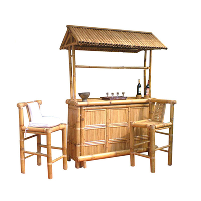 los 220x160cm Tiki Bar Bamboo Bench Bar con las sillas impermeables del tejado al aire libre