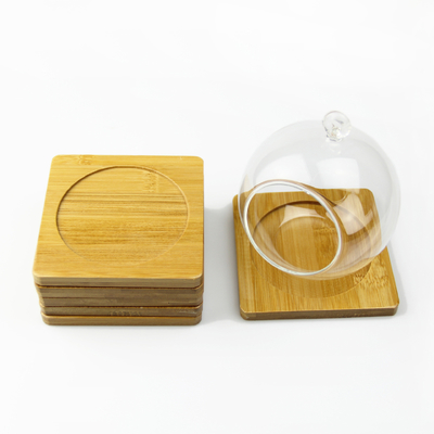 planta de bambú Tray Anti Scratch Table Mat de los 9cm dentro para los potes suculentos de la planta