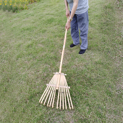 Grada amistosa hecha a mano de 9 del diente el 120cm del rastrillo de bambú de Eco rastrillos de jardín