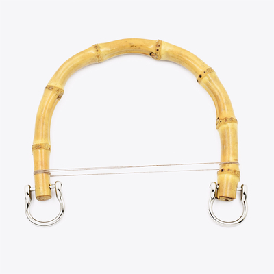 Bolso redondo de bambú Bolso de mano Bolso de mango Reemplazo con aretes de oro Para bolso de mano artesanal bolsos de bricolaje accesorios