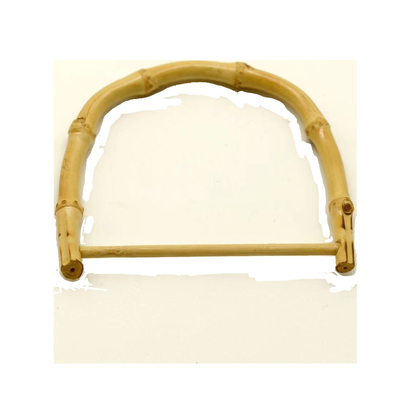 Bolsos de bambú de plástico Manijas bolsas de mano en forma de U Manijas para hacer bolsas con correa de metal de oro Color quemado