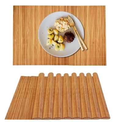 Camisetas de mesa Cocina Comedor Estilizado Placemat de bambú Naturaleza Tapete de vajilla de bambú